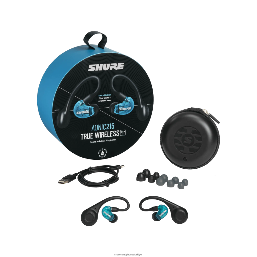 Shure aonik 215 gen 2 TF0ZT7 kulaklık mavi
